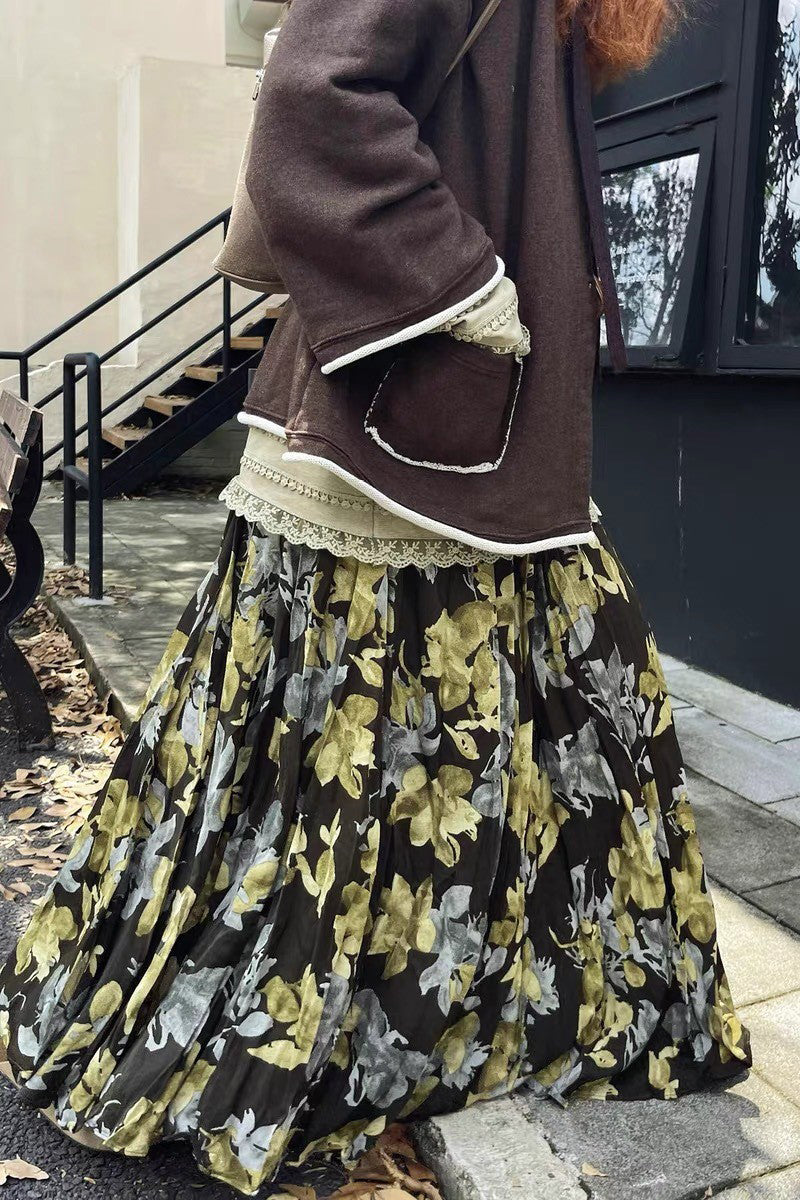 Floral Print Maxi Skirt