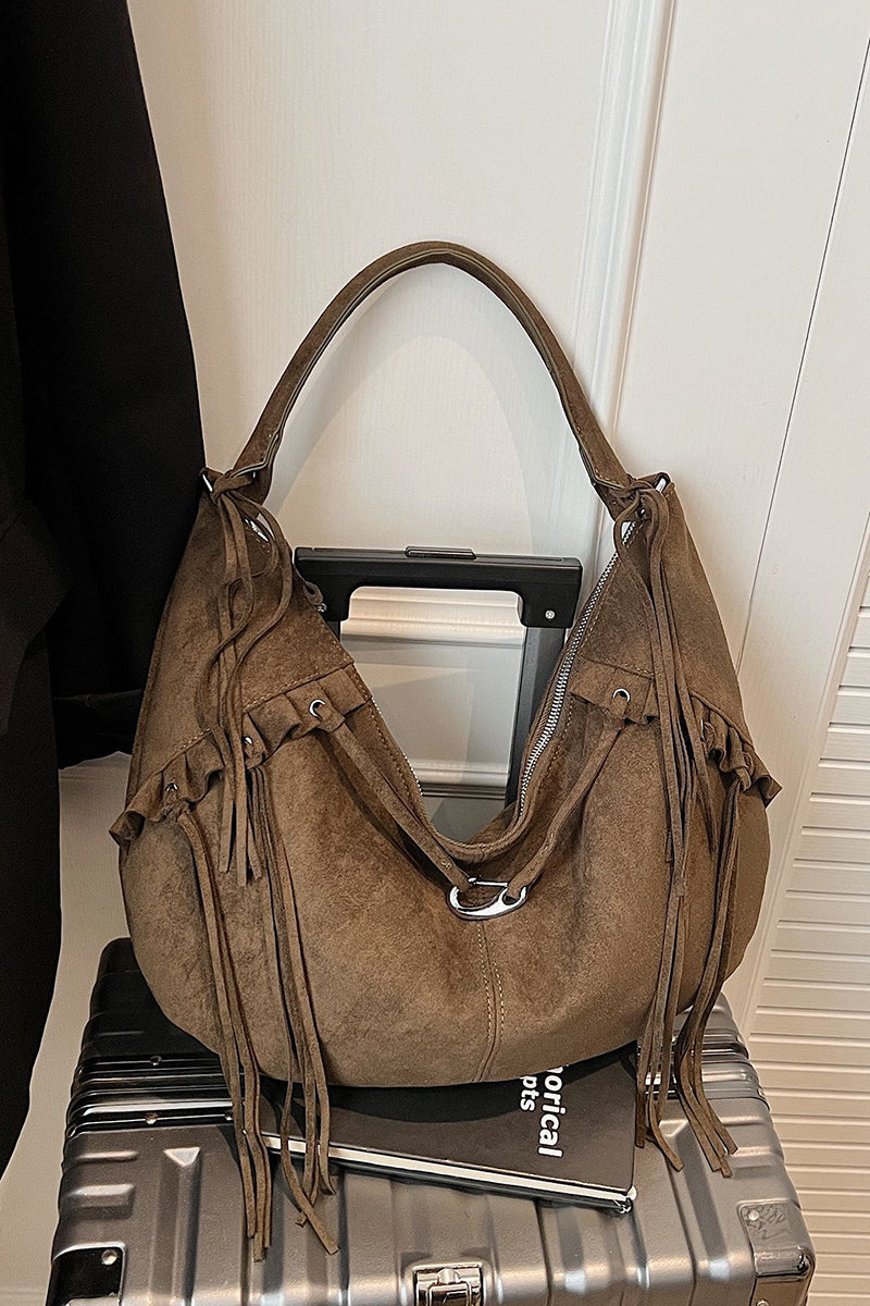 Chic Tassel Detail Hobo Bag