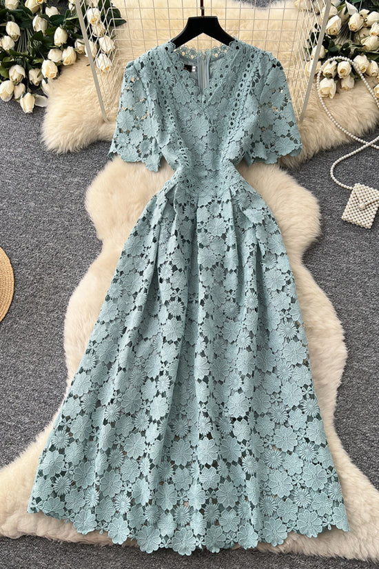 Elegant Floral Short Sleeve Dress