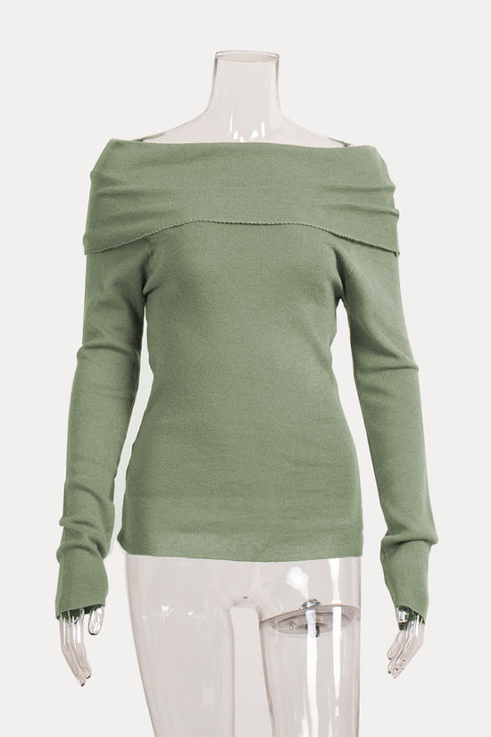 Off-Shoulder Elegant Knit Sweater