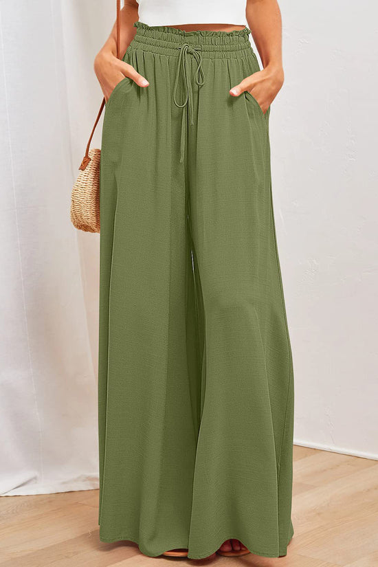 High-Waist Wide-Leg Casual Pants
