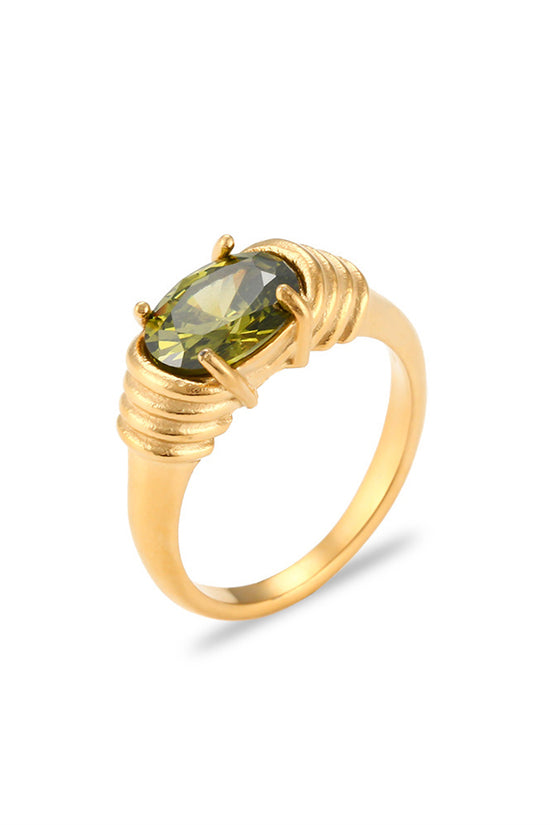 Elegant Twist Oval Statement Ring