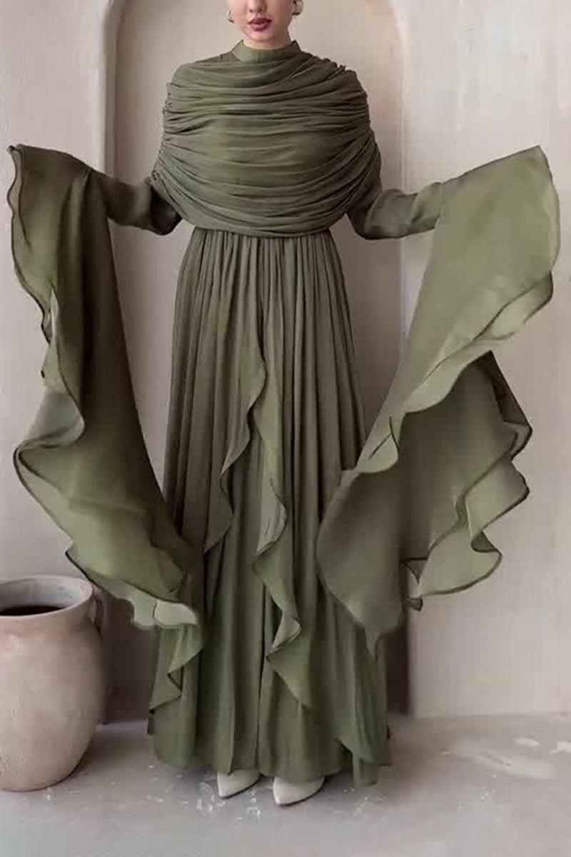 Elegant Draped Wrap Dress