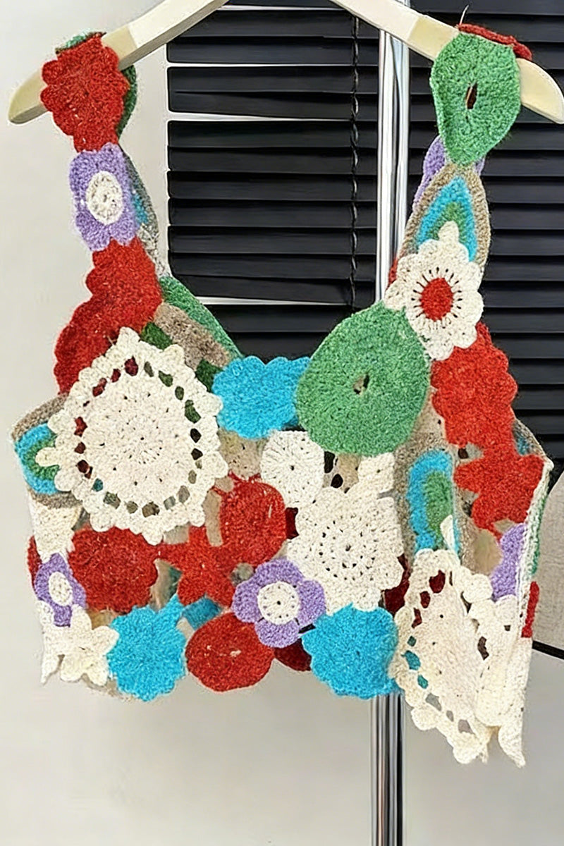 Floral Crochet Sleeveless Tank