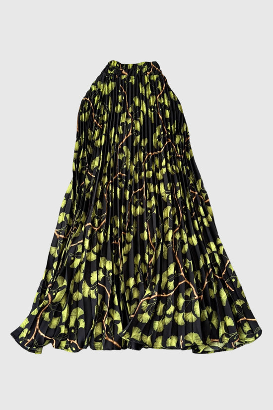 Floral Pleated Midi Skirt