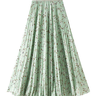 Floral Pleated Midi Skirt
