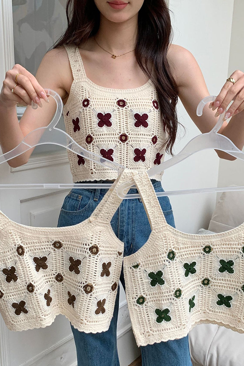 Crochet Floral Patchwork Tank Top