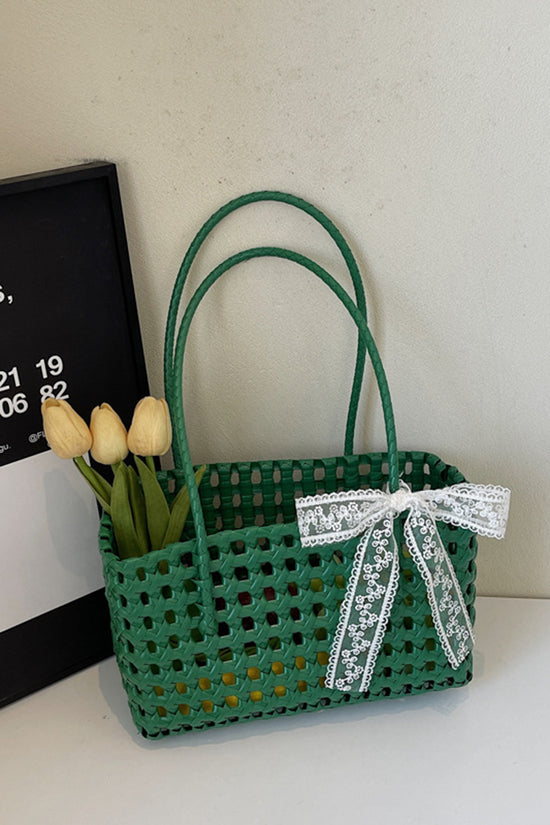 Elegant Woven Tote with Bow