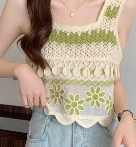 Crochet Floral Patchwork Tank Top