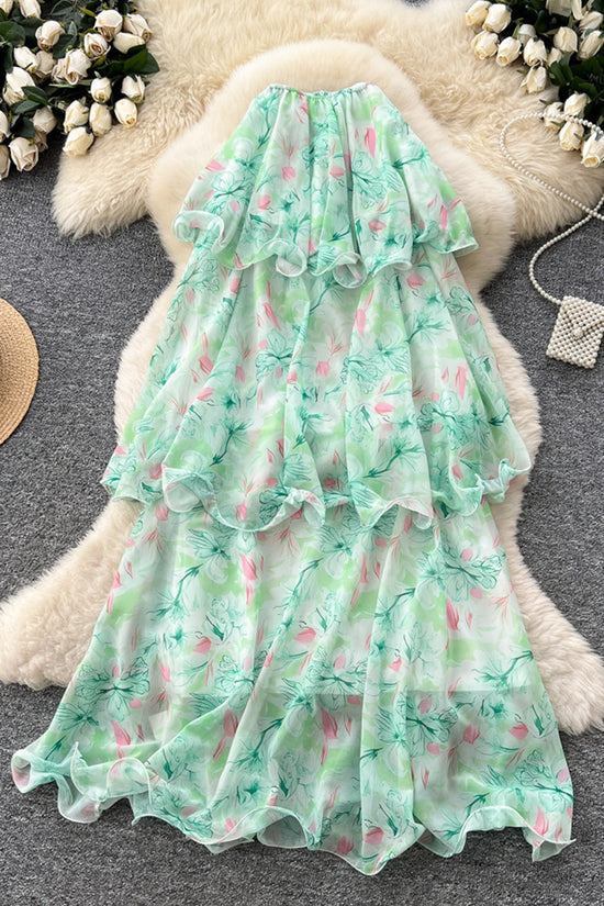 Floral Layered Midi Skirt