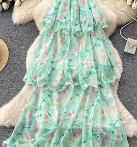 Floral Layered Midi Skirt