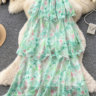 Floral Layered Midi Skirt