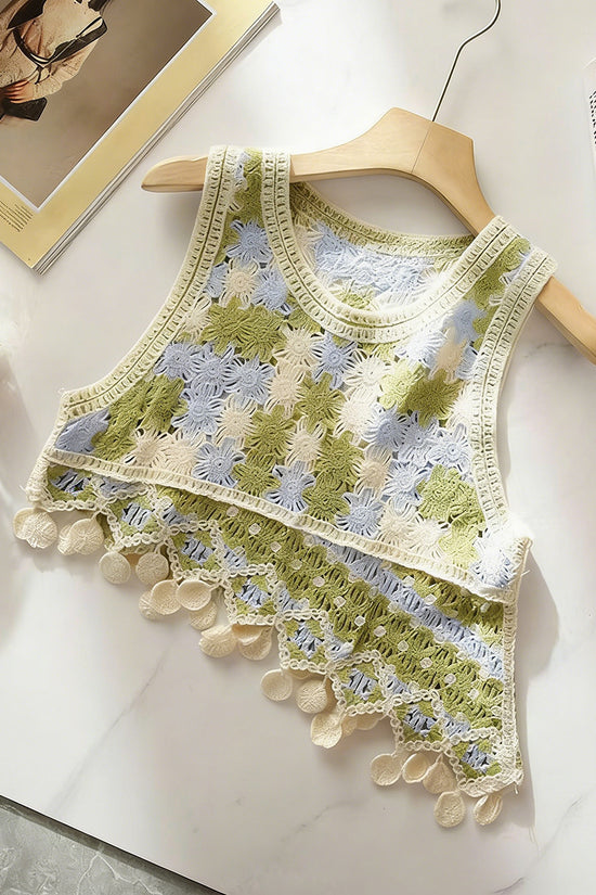 Colorful Floral Crochet Tank Top