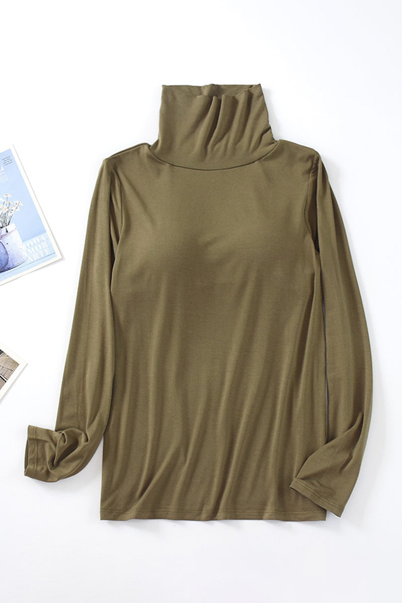 High Neck Long Sleeve Bodycon Top
