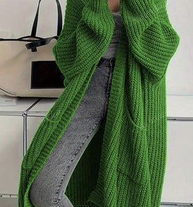 Oversized Open-Front Knit Cardigan