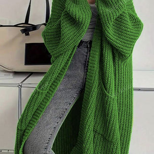 Oversized Open-Front Knit Cardigan