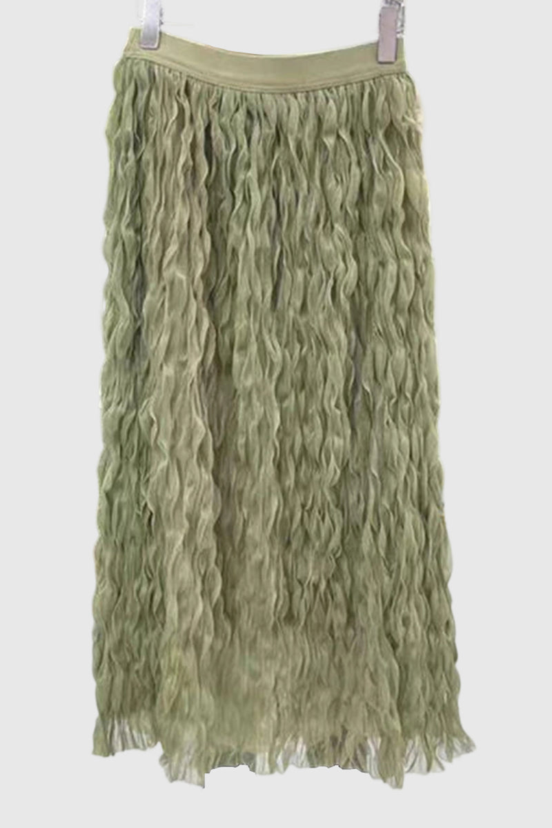 Flowing Textured Midi Skirt