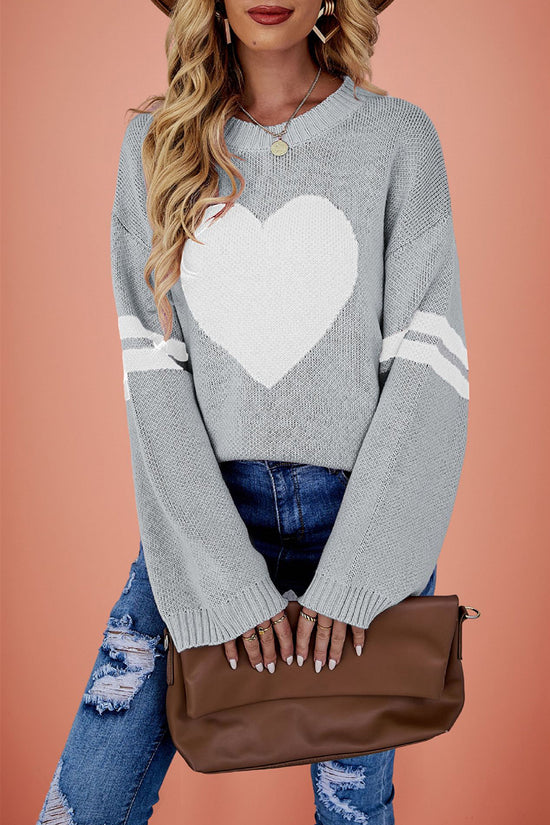 Heart Motif Oversized Sweater