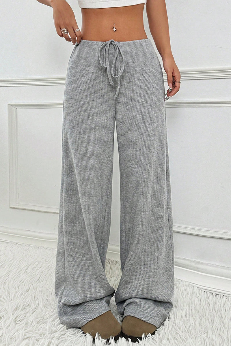 Checkered Wide-Leg Casual Pants