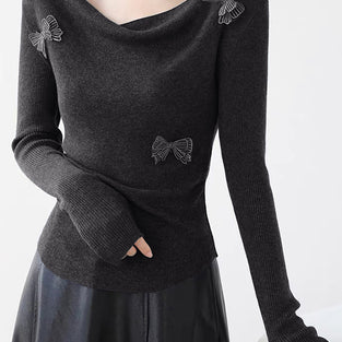 Butterfly Embellished Long Sleeve Top