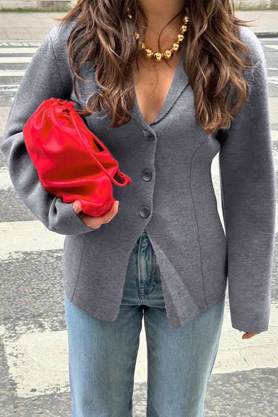 Chic Tailored One-Button Blazer