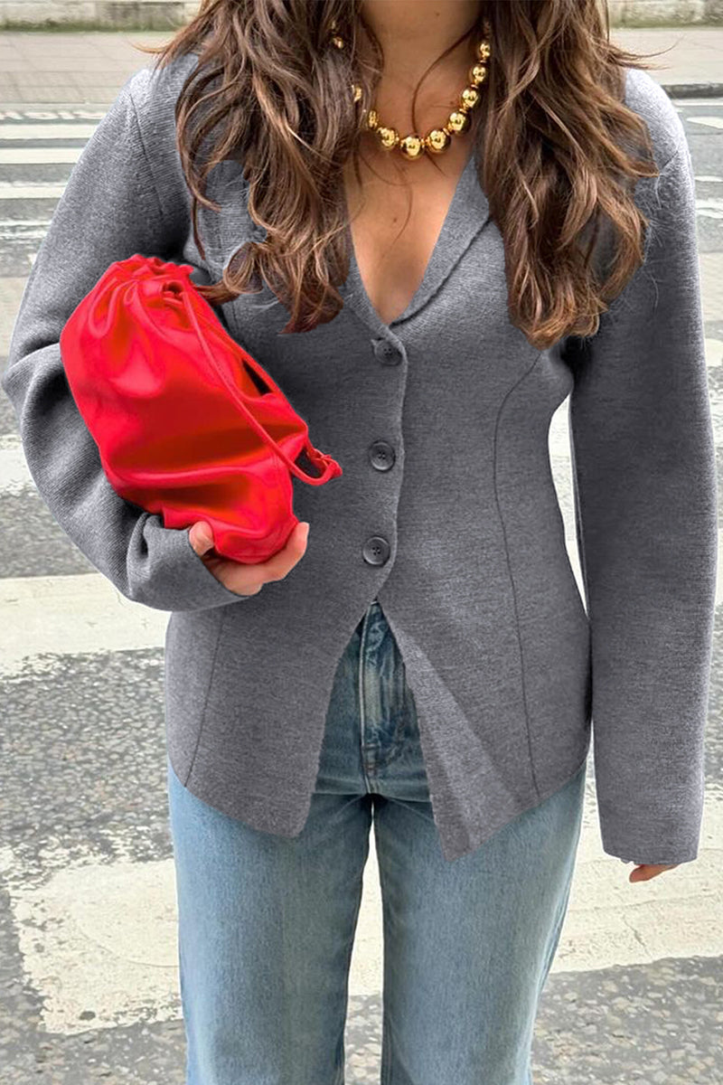 Chic Tailored One-Button Blazer