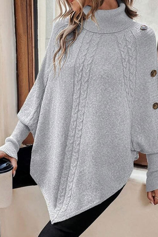 Cozy Cable Knit Buttoned Shrug