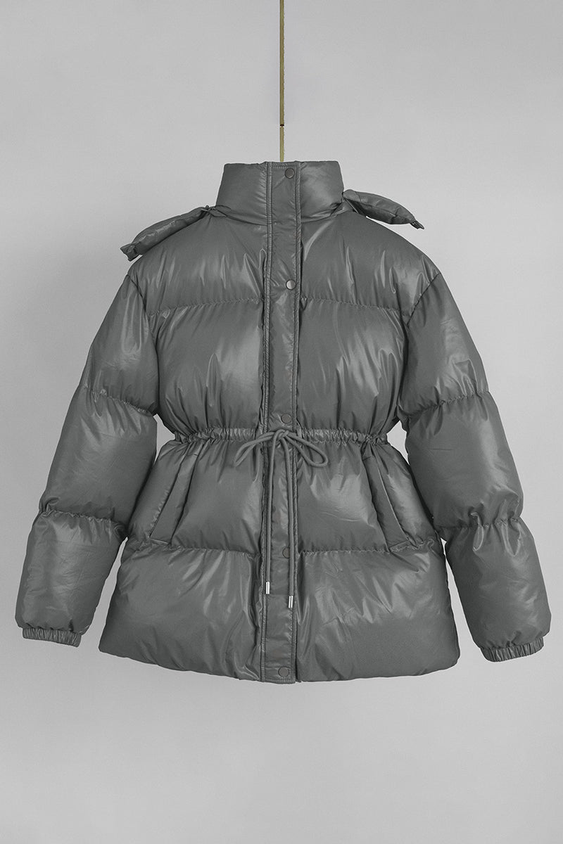 Sleek Belted Puffer Coat