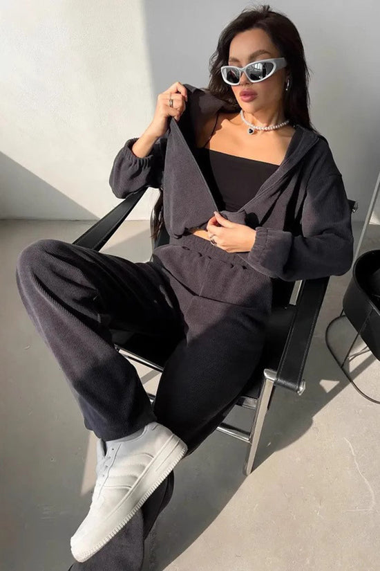 Cozy Zip-Up Hoodie and Wide-Leg Pant Set
