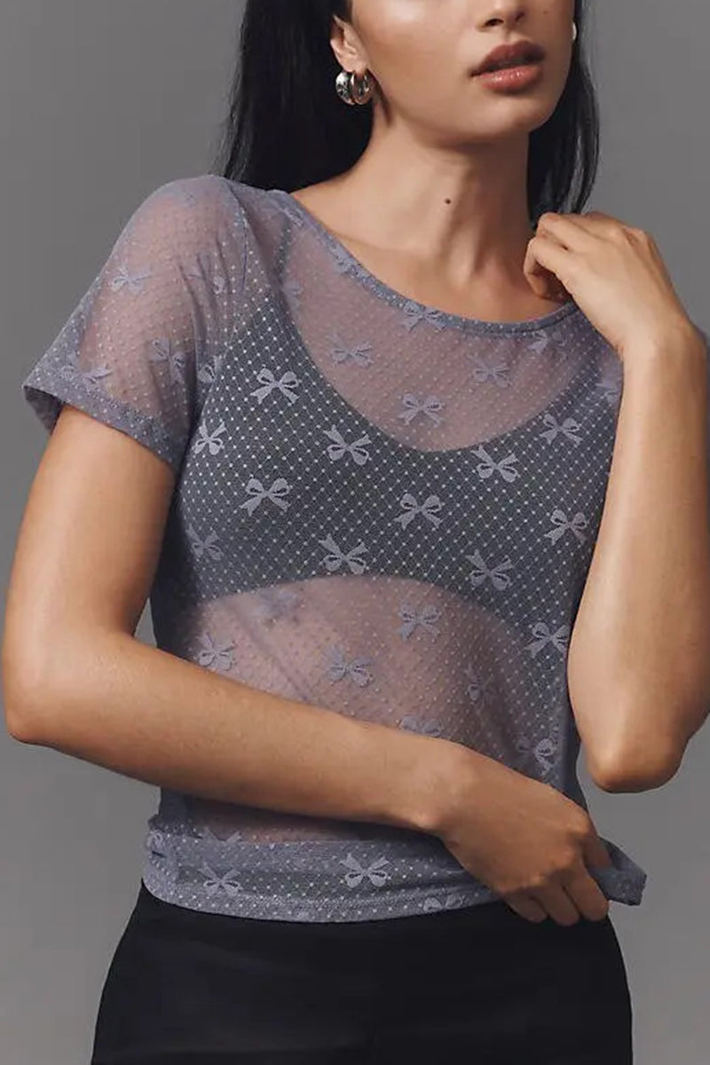 Chic Sheer Lace T-Shirt