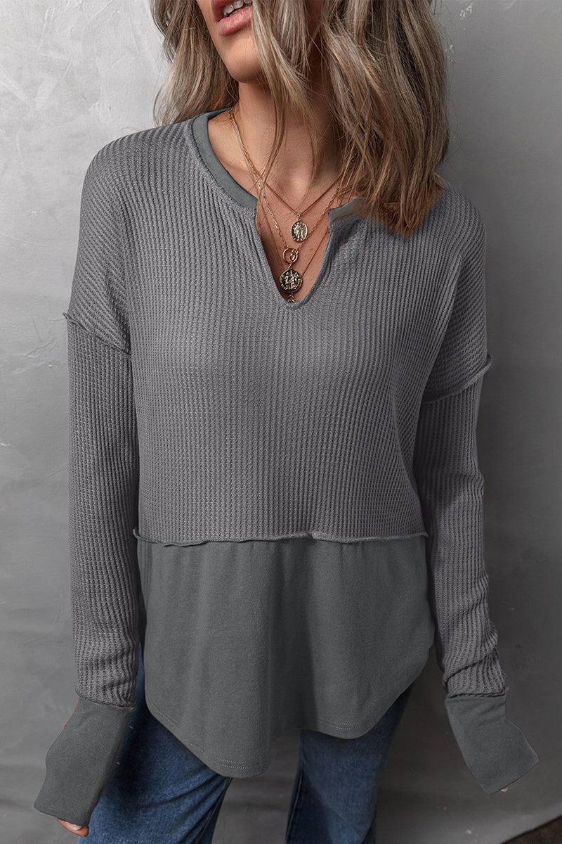 Relaxed Fit V-Neck Sweatshirt
