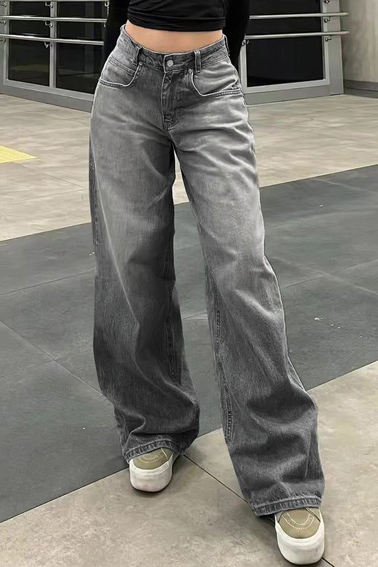 Relaxed Fit Wide Leg Jeans