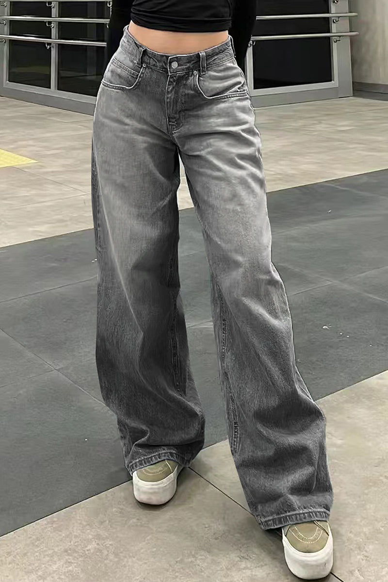 Relaxed Fit Wide Leg Jeans