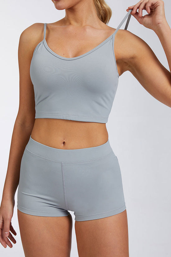 Stylish Sleeveless Crop Top and Shorts