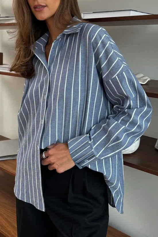 Striped Button-Up Shirt