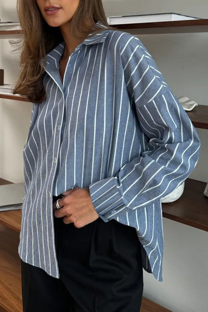 Striped Button-Up Shirt
