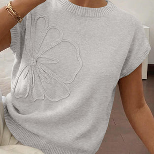 Floral Sleeveless Sweater Vest