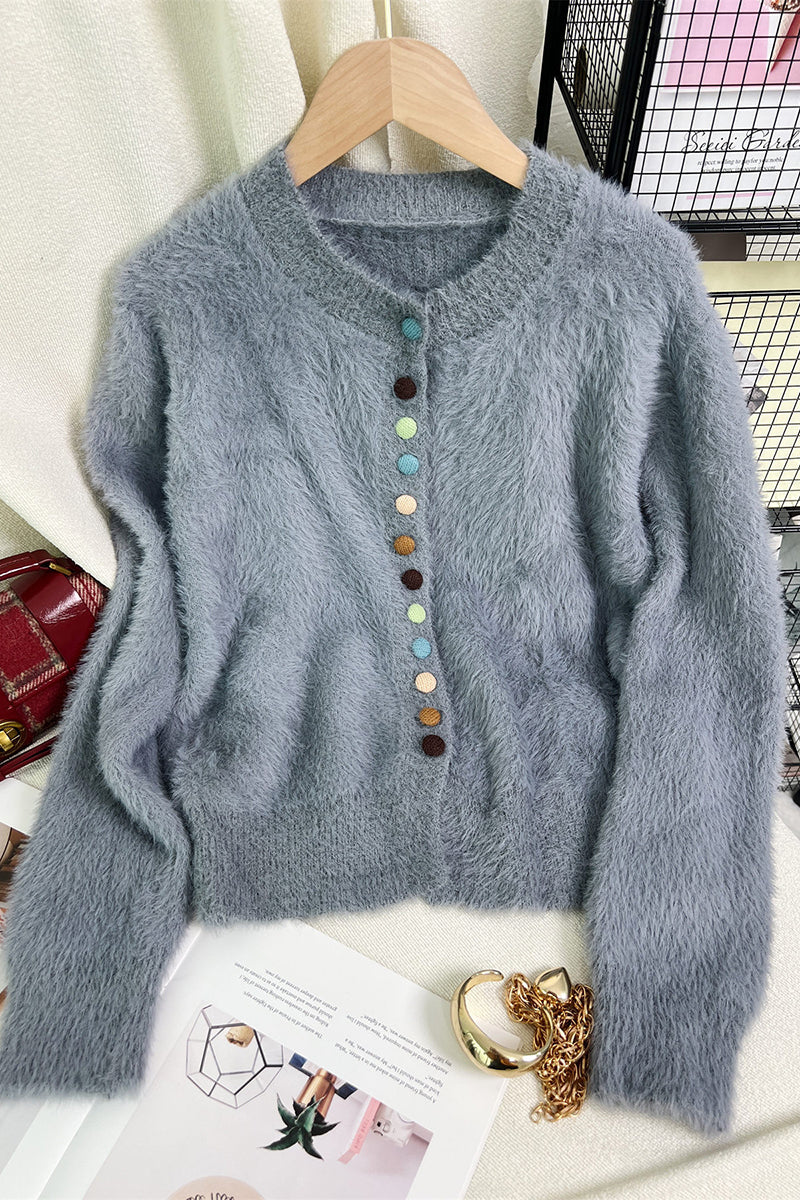 Cozy Button-Embellished Cardigan