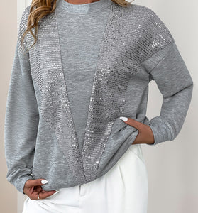Sequin Detail Crew Neck Sweatshirt