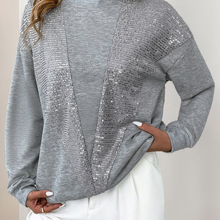 Sequin Detail Crew Neck Sweatshirt