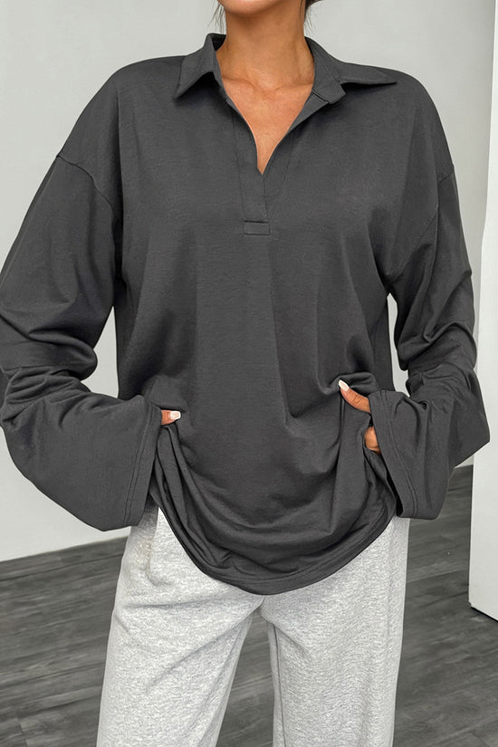 Collared Long Sleeve Blouse