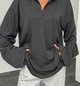 Collared Long Sleeve Blouse