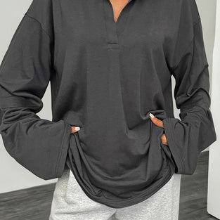 Collared Long Sleeve Blouse