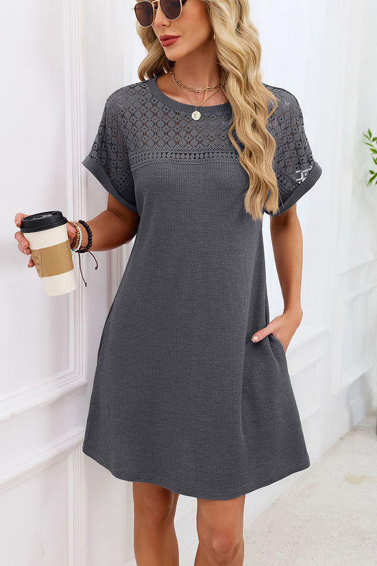 Chic Lace Sleeve Casual Dress