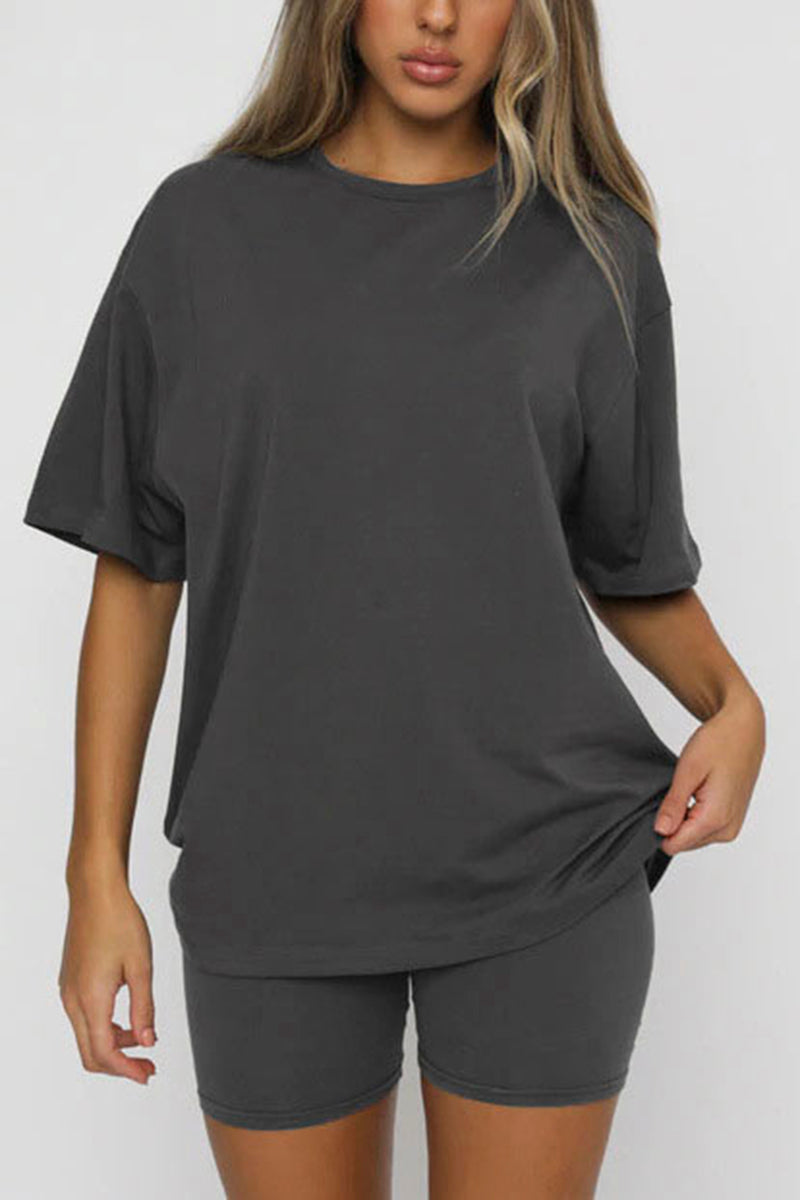 Oversized Tee and Biker Shorts Set