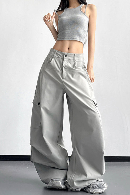 Wide-Leg Cargo Pants
