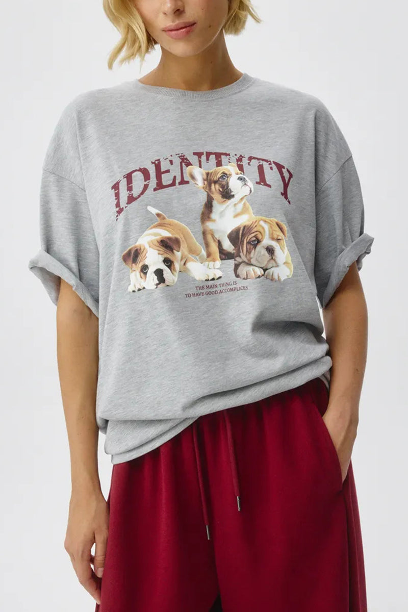 Puppy Print Casual T-Shirt
