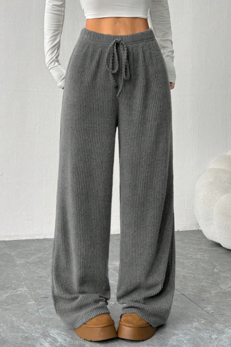 Relaxed Fit High Waist Drawstring Pants