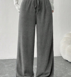 Relaxed Fit High Waist Drawstring Pants