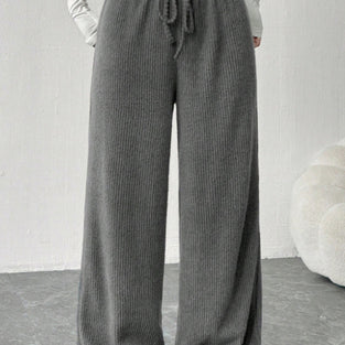 Relaxed Fit High Waist Drawstring Pants